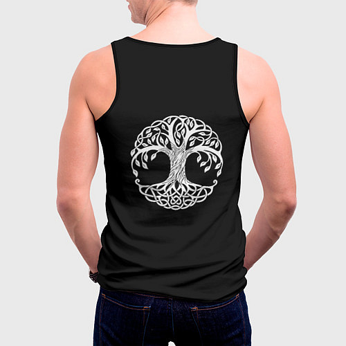 Мужская майка без рукавов Быть добру - благородный славянский медведь / 3D-Черный – фото 4