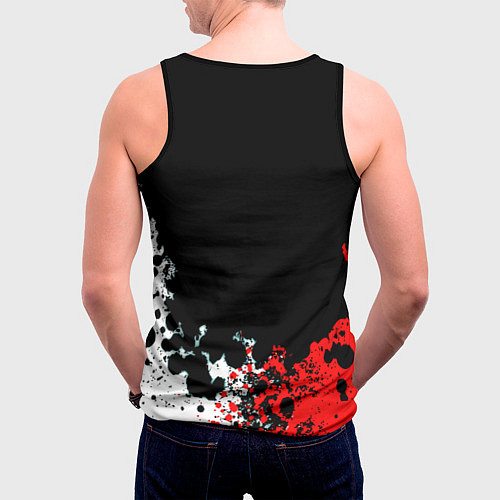 Мужская майка без рукавов Манчестер Юнайтед краски абстрактные / 3D-Черный – фото 4