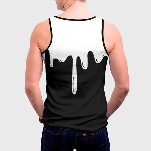 Мужская майка без рукавов Juventus капли красок / 3D-Черный – фото 4