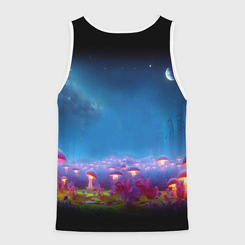 Мужская майка без рукавов Шрек бравый космонавт - неоновое свечение / 3D-Белый – фото 2