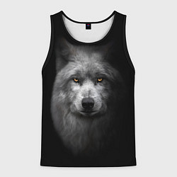 Майка-безрукавка мужская Суровый волк с холодным нордическим взглядом, цвет: 3D-черный