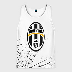 Майка-безрукавка мужская Ювентус черные краски всплеск, цвет: 3D-белый