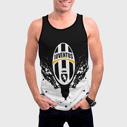 Майка-безрукавка мужская Ювентус краски всплеск текстура, цвет: 3D-черный — фото 2