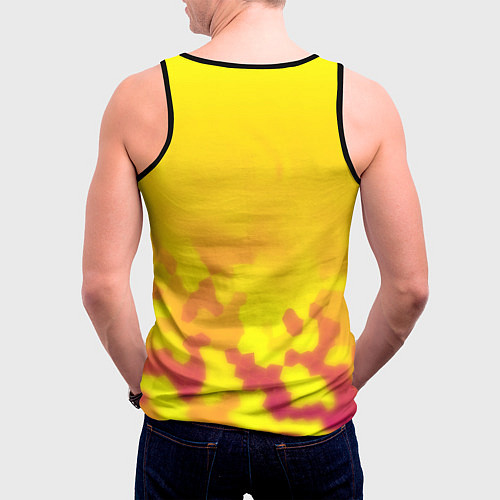Мужская майка без рукавов Borussia камуфляж желтый текстура / 3D-Черный – фото 4
