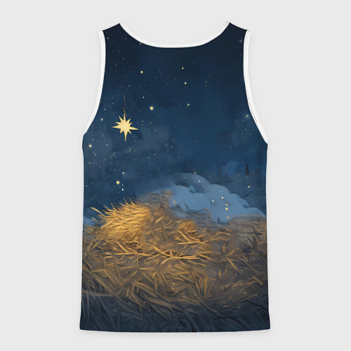 Мужская майка без рукавов Лошадка спит с жеребенком / 3D-Белый – фото 2