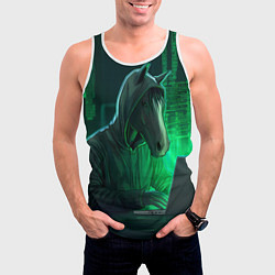 Майка-безрукавка мужская Конь хакер, цвет: 3D-белый — фото 2