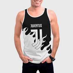 Майка-безрукавка мужская Ювентус огонь текстура, цвет: 3D-белый — фото 2
