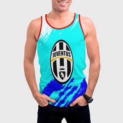 Майка-безрукавка мужская Ювентус краски штрихи текстура, цвет: 3D-красный — фото 2