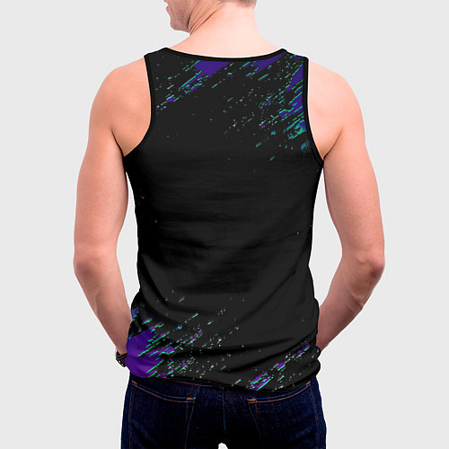 Мужская майка без рукавов Бавария Мюнхен краски текстура / 3D-Черный – фото 4
