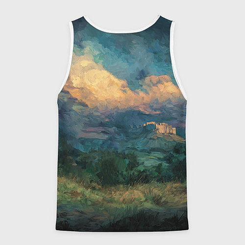 Мужская майка без рукавов Конь маслом / 3D-Белый – фото 2