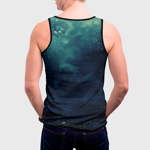 Мужская майка без рукавов Тыква призрак / 3D-Черный – фото 4