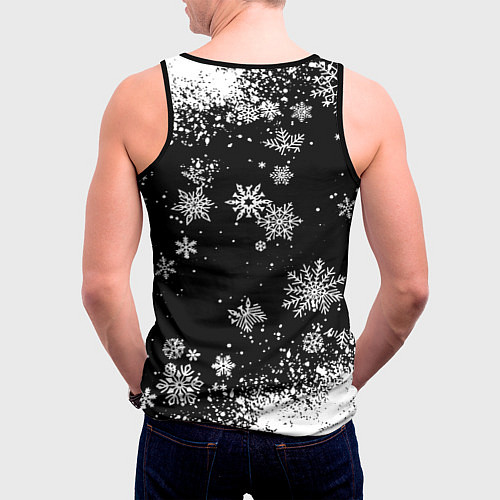 Мужская майка без рукавов Манчестер сити снежинки новый год / 3D-Черный – фото 4