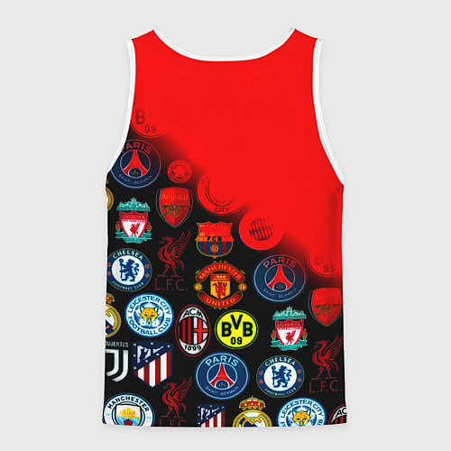 Мужская майка без рукавов Манчестер Юнайтед логотипы команд / 3D-Белый – фото 2