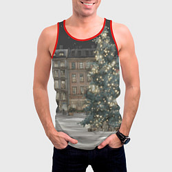 Майка-безрукавка мужская Елка во дворе, цвет: 3D-красный — фото 2