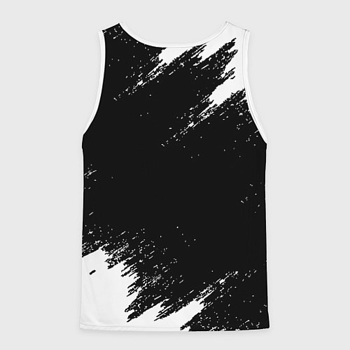 Мужская майка без рукавов Реал Мадрид черно белые краски / 3D-Белый – фото 2