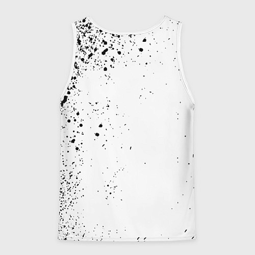 Мужская майка без рукавов Реал Мадрид черно белые краски / 3D-Белый – фото 2