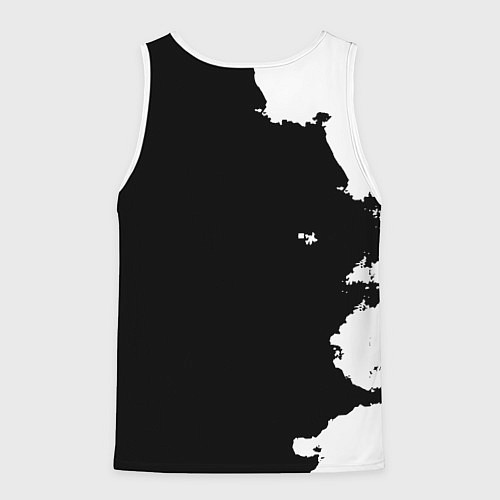 Мужская майка без рукавов Реал Мадрид черно белые краски / 3D-Белый – фото 2