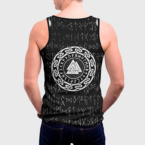 Мужская майка без рукавов Волки воины с символикой / 3D-Черный – фото 4