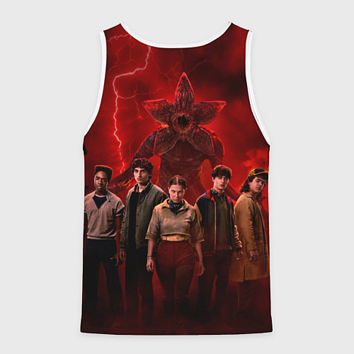 Мужская майка без рукавов Герои и демогоргон Загадочные события финал / 3D-Белый – фото 2