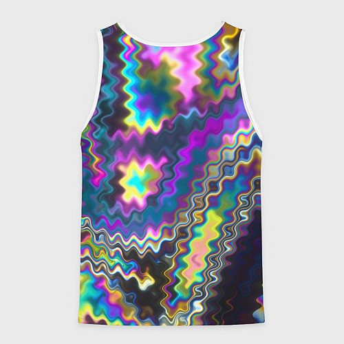 Мужская майка без рукавов Абстракция переливы / 3D-Белый – фото 2
