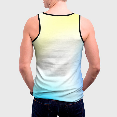 Мужская майка без рукавов Color yellow blue white / 3D-Черный – фото 4