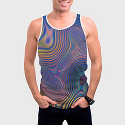 Майка-безрукавка мужская Абстрактная рябь, цвет: 3D-белый — фото 2