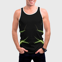 Майка-безрукавка мужская Color green black, цвет: 3D-белый — фото 2