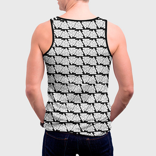Мужская майка без рукавов Символы валькнут как защитная кольчуга / 3D-Черный – фото 4