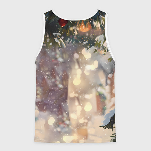 Мужская майка без рукавов Новогодняя аниме лошадка / 3D-Белый – фото 2