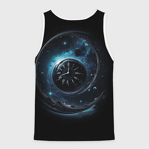 Мужская майка без рукавов Лучше поздно чем никогда глубокий синий / 3D-Белый – фото 2
