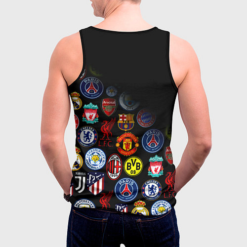 Мужская майка без рукавов Манчестер логотипы команд / 3D-Черный – фото 4