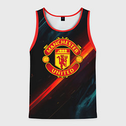 Майка-безрукавка мужская Манчестер Юнайтед абстракция, цвет: 3D-красный