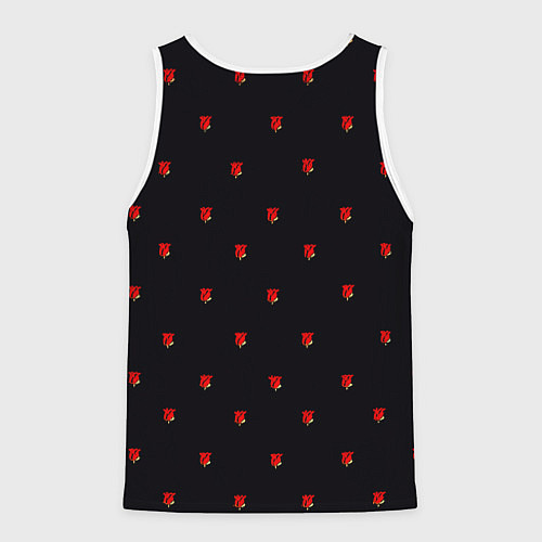 Мужская майка без рукавов Манчестер Юнайтед розы текстура / 3D-Белый – фото 2