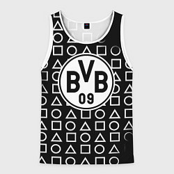 Мужская майка без рукавов Borussia геометрия черно белая