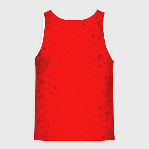 Мужская майка без рукавов Stalker - белое на красном / 3D-Белый – фото 2