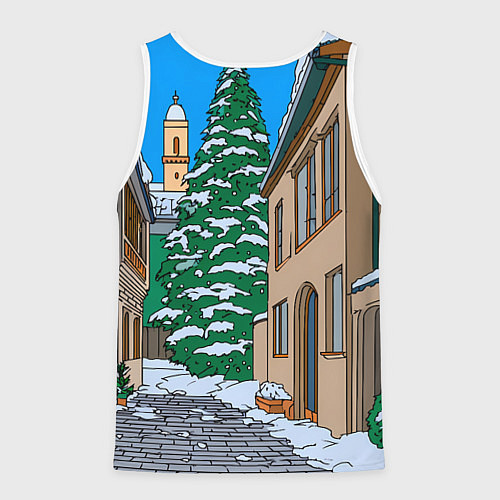 Мужская майка без рукавов Лошадка распаковывает новогодний подарок / 3D-Белый – фото 2