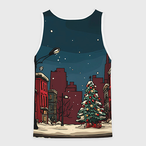 Мужская майка без рукавов Лошадка в новогодней гирлянде / 3D-Белый – фото 2
