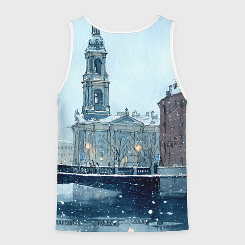 Мужская майка без рукавов Зимний Питер / 3D-Белый – фото 2