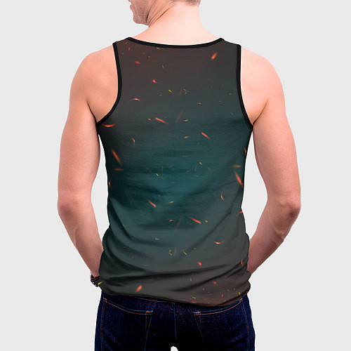 Мужская майка без рукавов Светящаяся огненная лошадь / 3D-Черный – фото 4