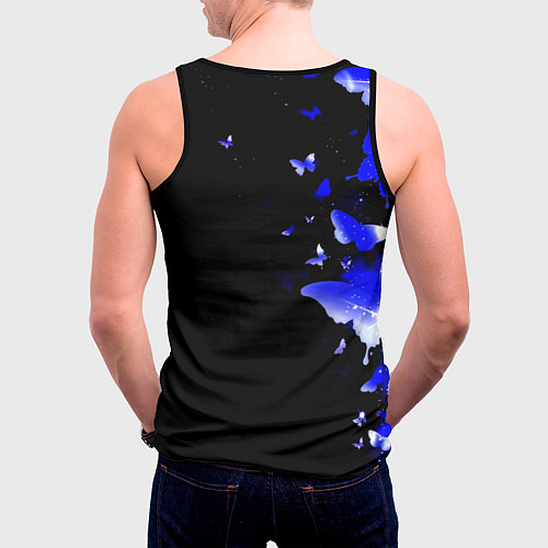Мужская майка без рукавов Наполи бабочки текстура / 3D-Черный – фото 4