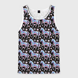 Мужская майка без рукавов Новогодние лошади y2k