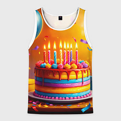 Мужская майка без рукавов Радуга праздничного торта