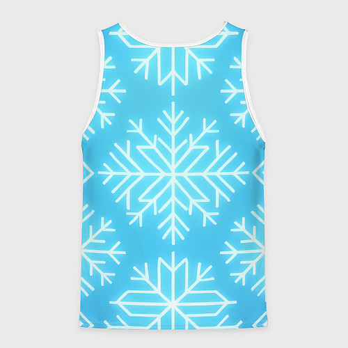 Мужская майка без рукавов Санта летит на пробке шампанского / 3D-Белый – фото 2