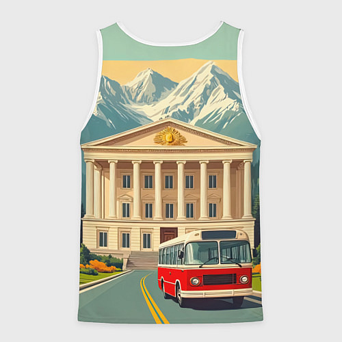 Мужская майка без рукавов Классика у подножия гор / 3D-Белый – фото 2