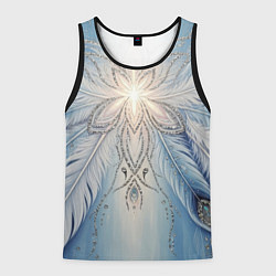 Мужская майка без рукавов Ледяной перьевой орнамент со светом