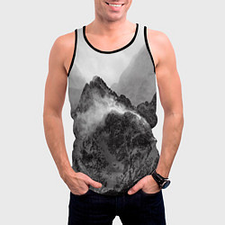 Майка-безрукавка мужская Горы, цвет: 3D-черный — фото 2