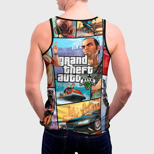 Мужская майка без рукавов GTA 5: City Stories / 3D-Черный – фото 4
