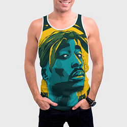 Майка-безрукавка мужская 2Pac Shakur, цвет: 3D-белый — фото 2