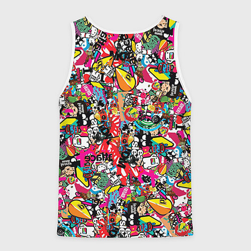 Мужская майка без рукавов Стикербомбинг / 3D-Белый – фото 2