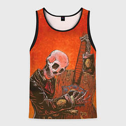Майка-безрукавка мужская Скелет с гитарой, цвет: 3D-черный
